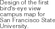 Design of the first bird’s-eye view campus map for ?San Francisco State University.